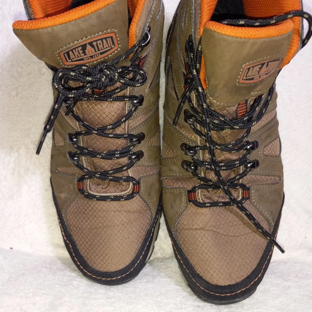 Lake & Trail Mens Iron Wood  Size 12M BROWN Waterproof Hiking Boots OROBIC